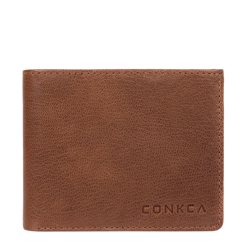'Saul' Conker Brown Tri-Fold Leather Wallet