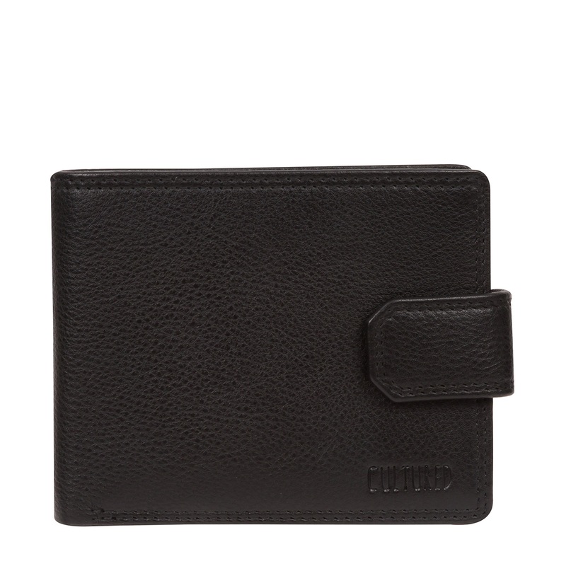 'Tommy' Black Leather Bi-Fold Wallet