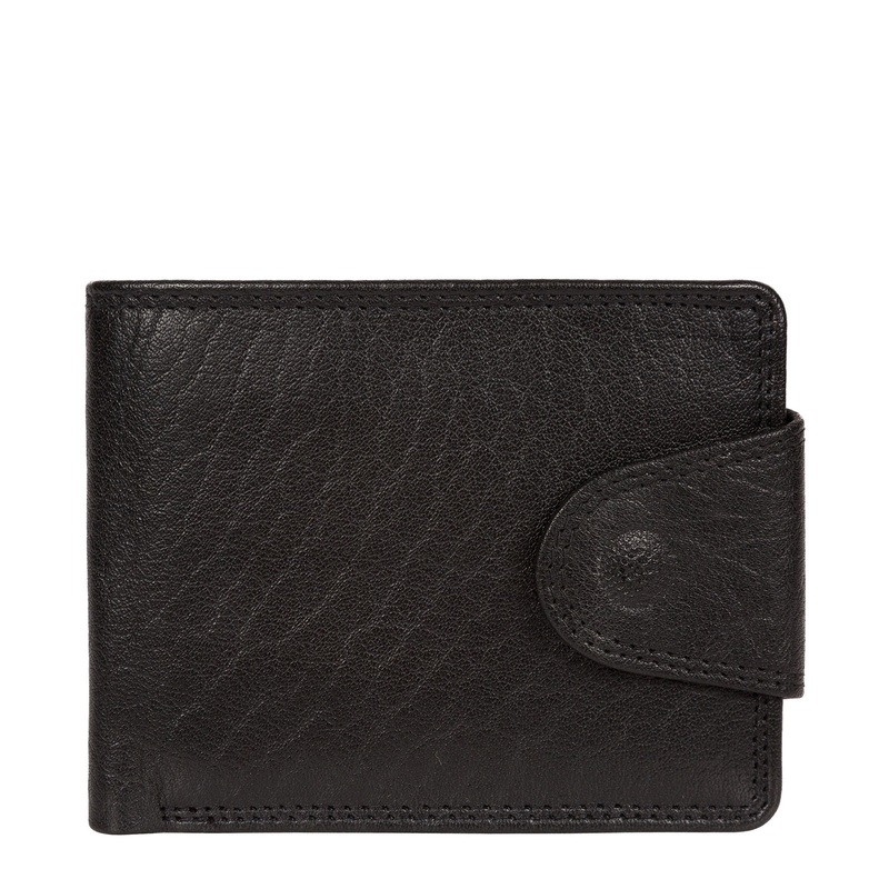 'Tyler' Black Bi-Fold Leather Wallet