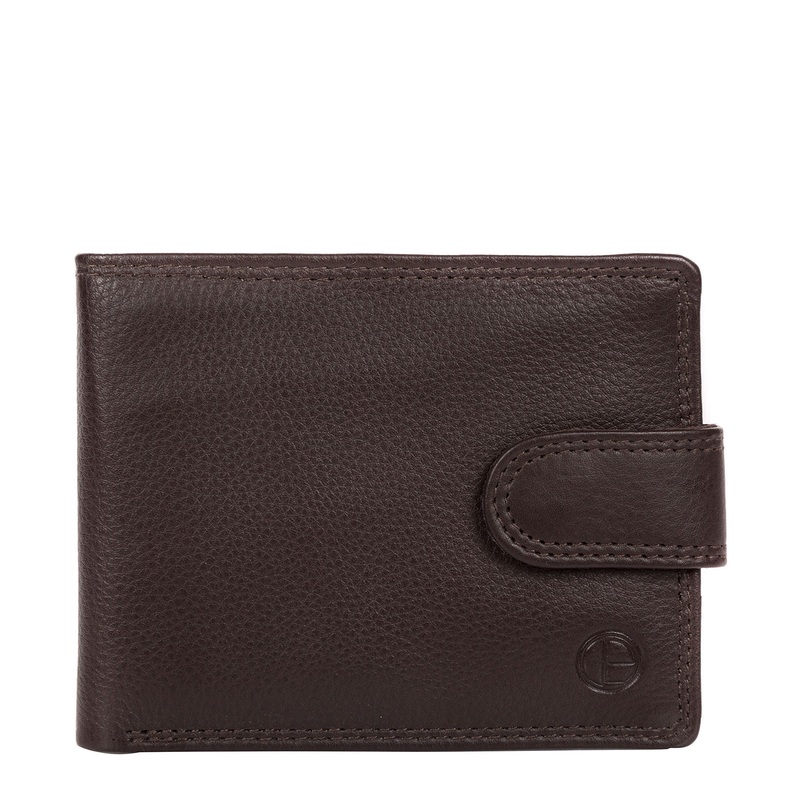 'Typhoon' Black Coffee Leather Bi-Fold Wallet