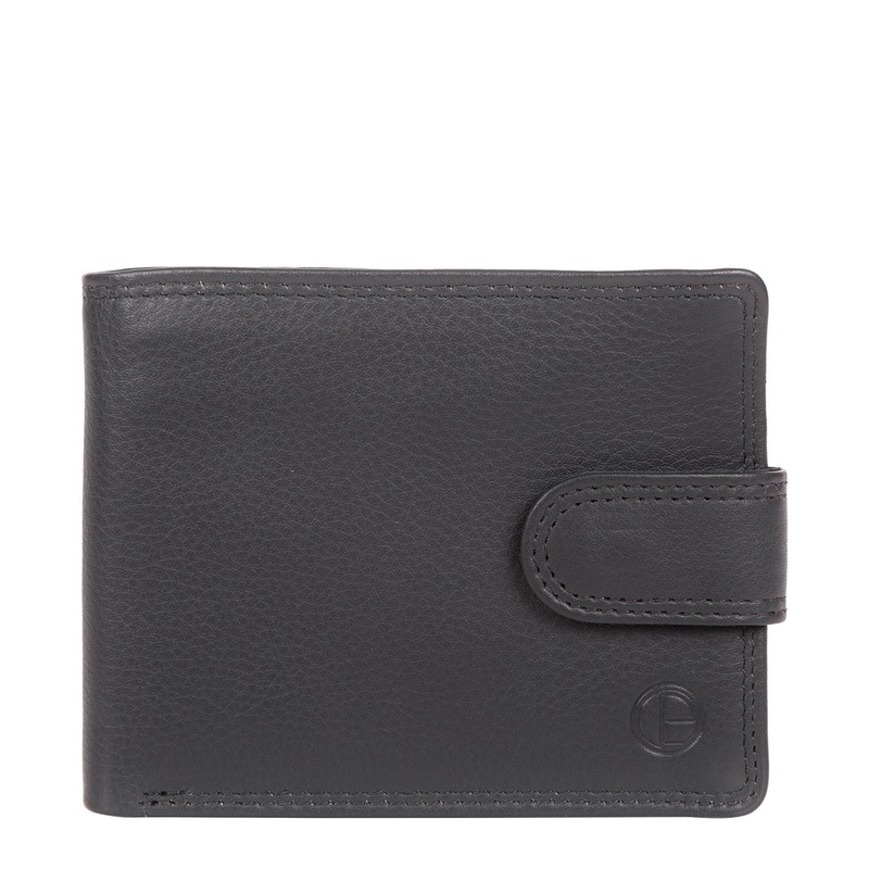 'Typhoon' Gun Metal Leather Bi-Fold Wallet