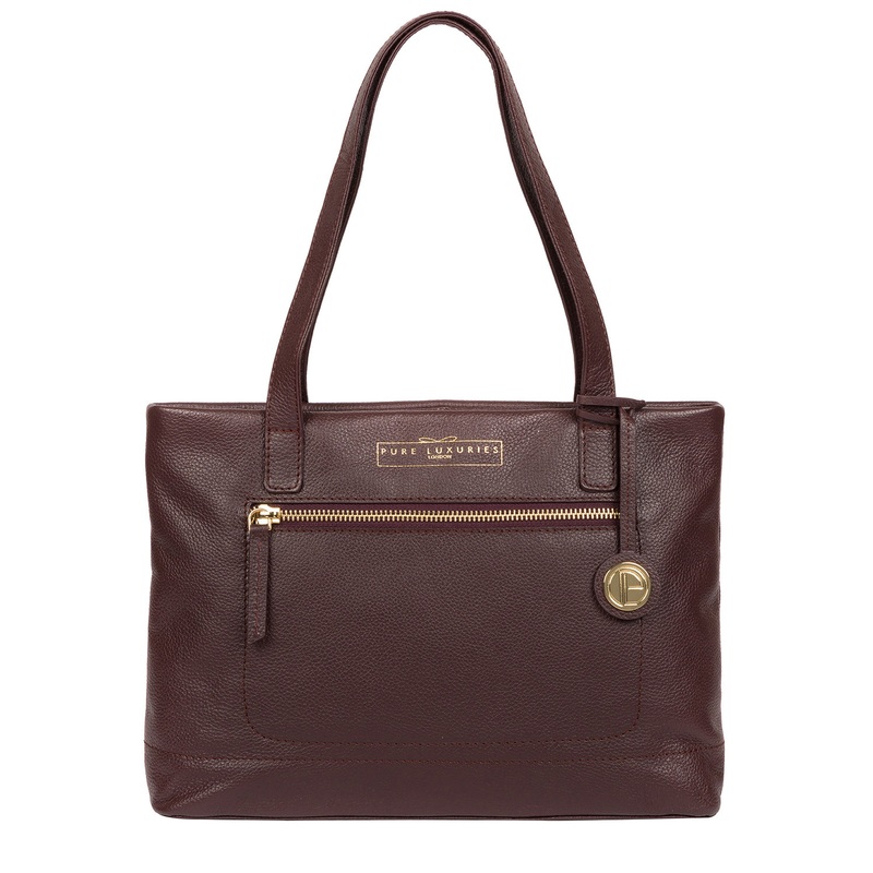 'Adley' Plum Leather Handbag