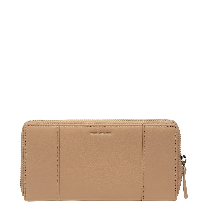 'April' Latte Leather Purse