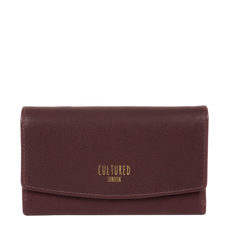 'Aviva' Raisin Leather Purse