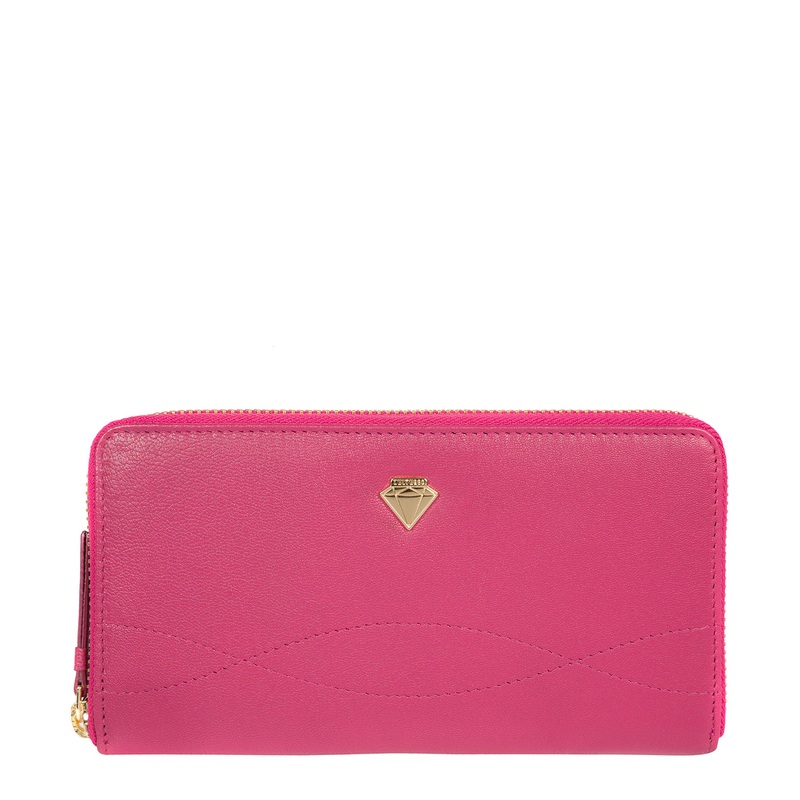 'Banbury' Fuchsia Leather Zip-Round Purse