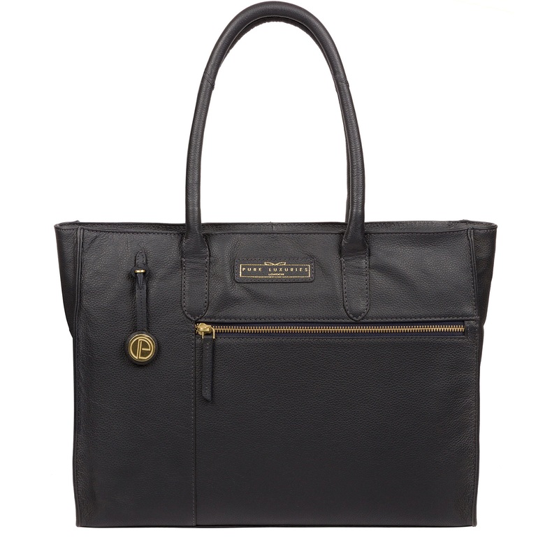 'Bloomsbury' Navy Leather Tote Bag