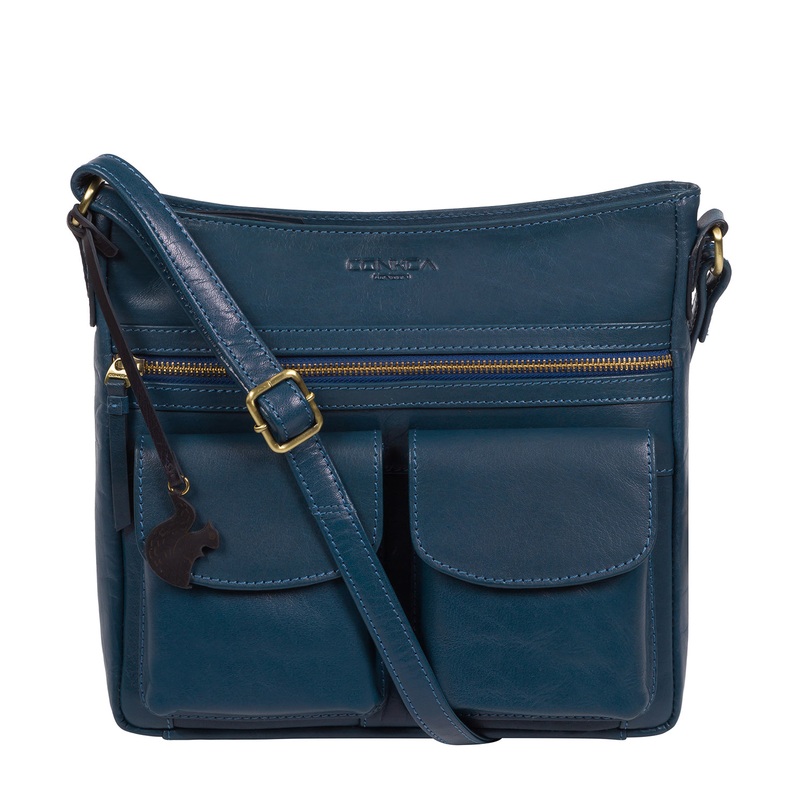 'Bon' Snorkel Blue Leather Cross Body Bag