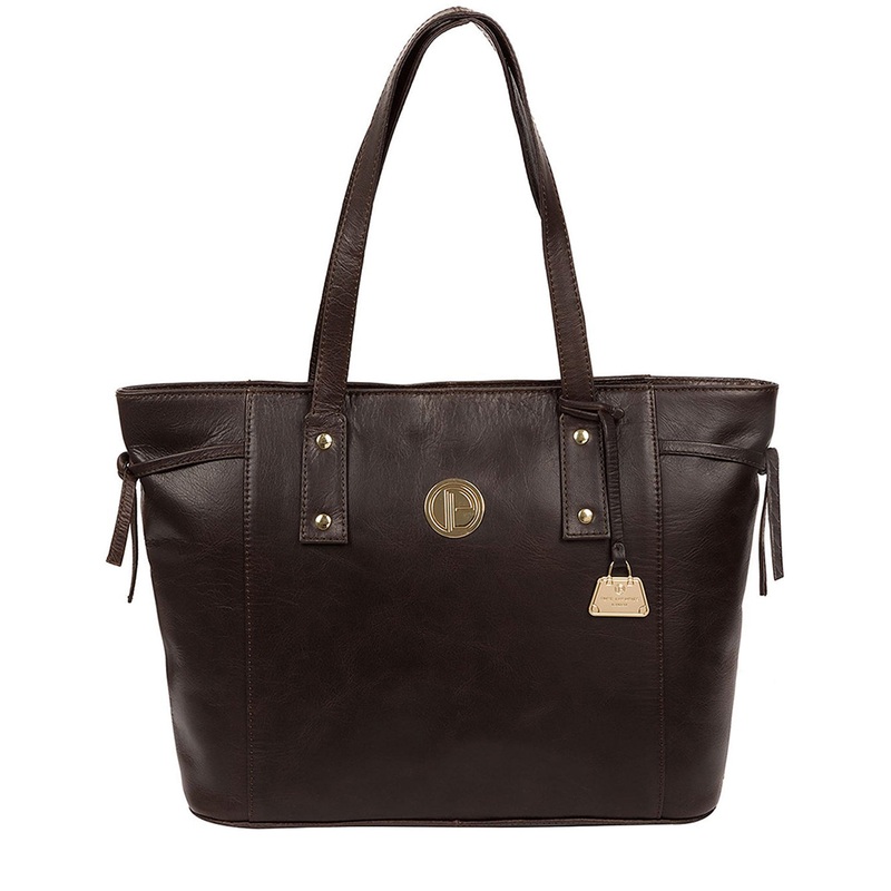'Calista' Dark Brown Leather Tote Bag