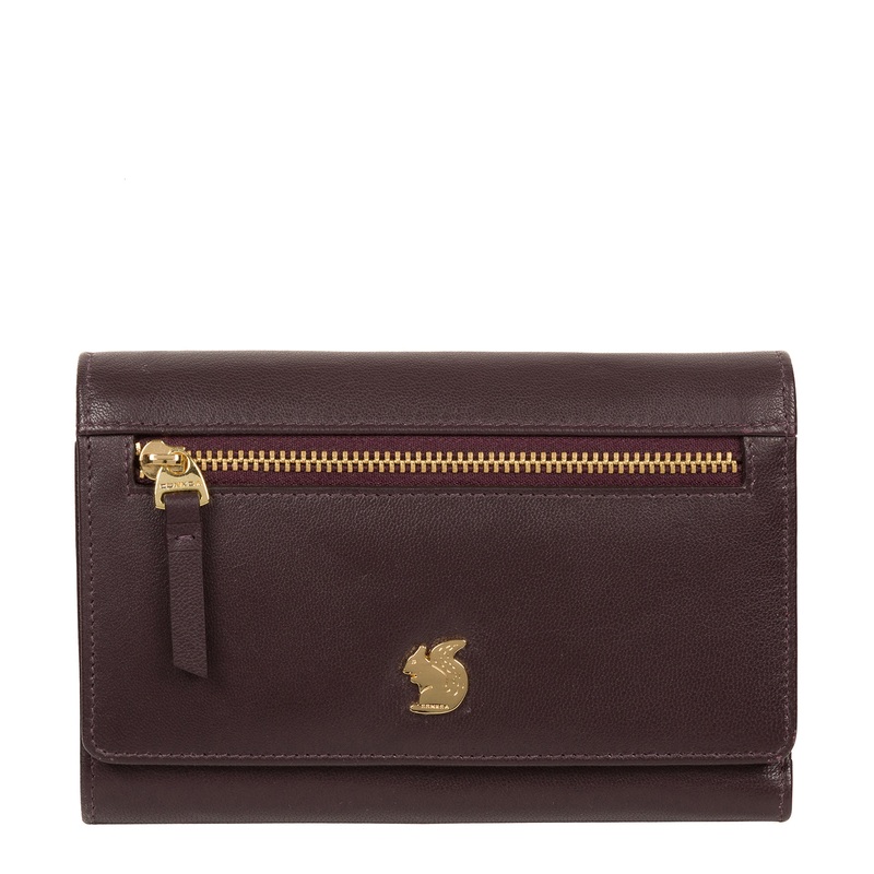 'Carey' Plum Leather Purse