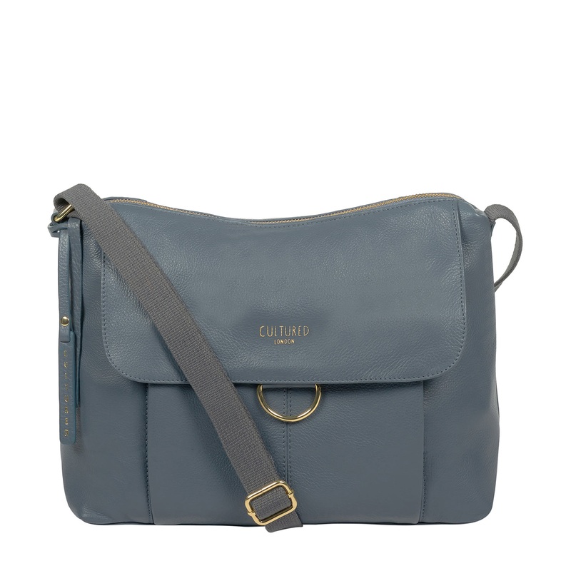 'Chancery' Moonlight Blue Leather Shoulder Bag