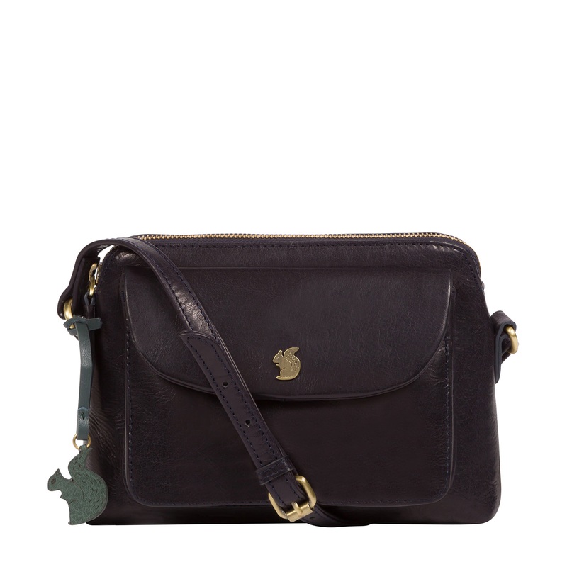 'Dainty' Navy Leather Cross Body Bag