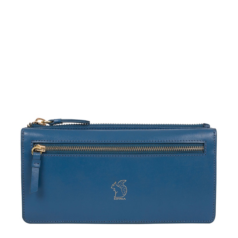 'Daya' Blue Leather Purse