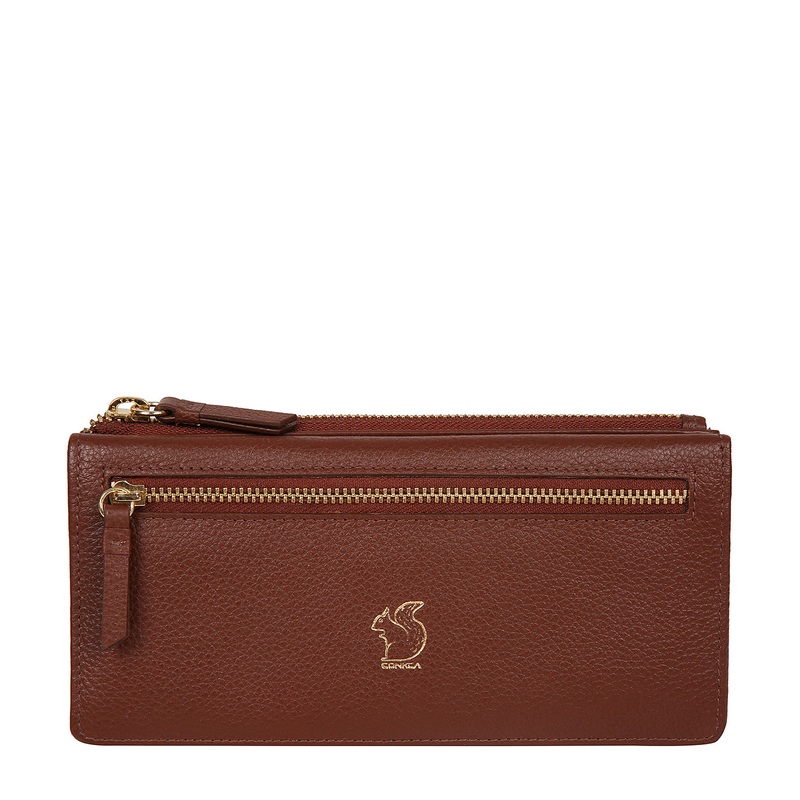 'Daya' Chestnut Leather Purse