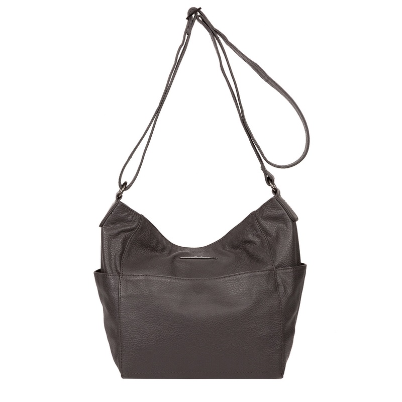 'Dorothea' Slate Leather Shoulder Bag
