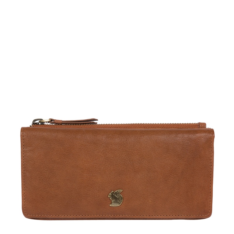 'Dotty' Tan Leather Purse