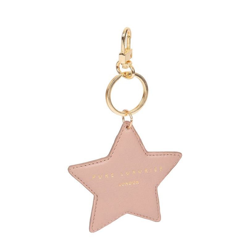 'Drayton' Blush Pink Leather Star Keyrings