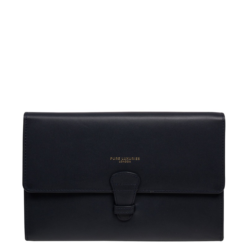 'Ellen' Dark Navy Leather Travel Wallet