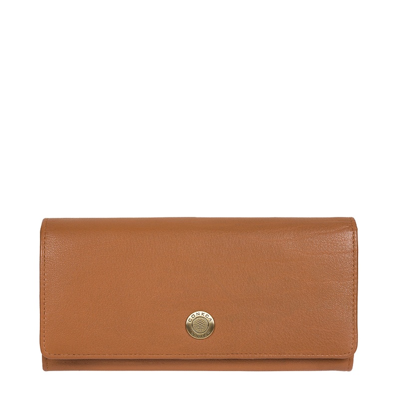 'Fey' Tan Leather Purse