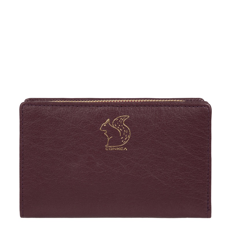 'Fran' Plum Bi-Fold Leather Purse