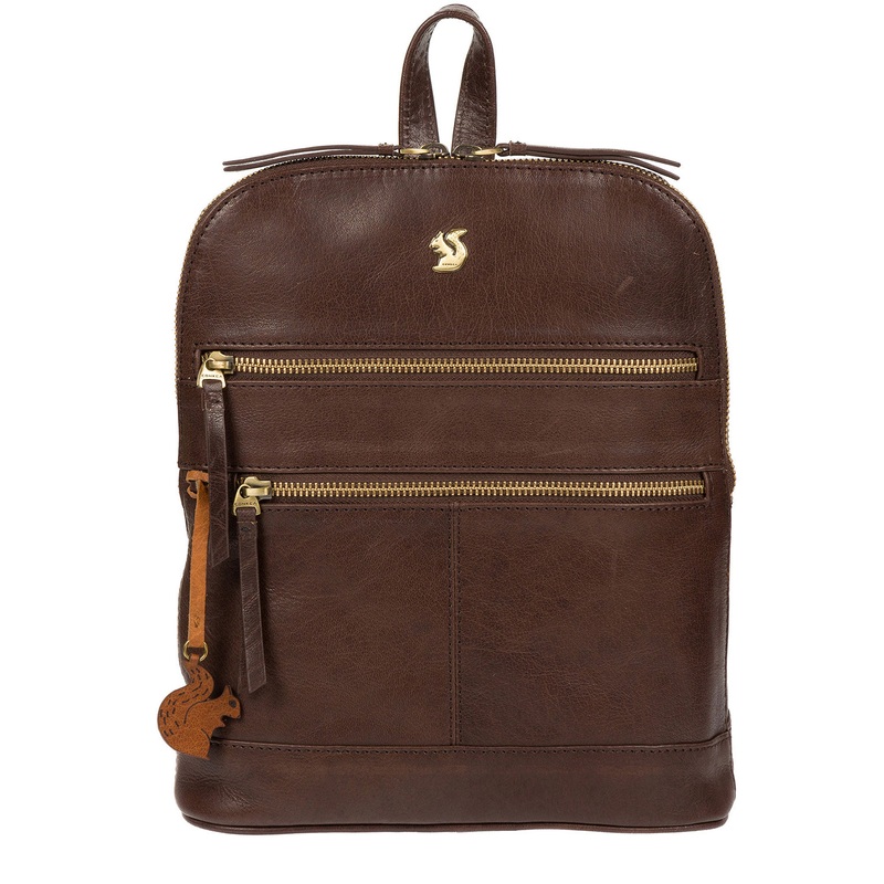 'Francisca' Dark Brown Leather Backpack
