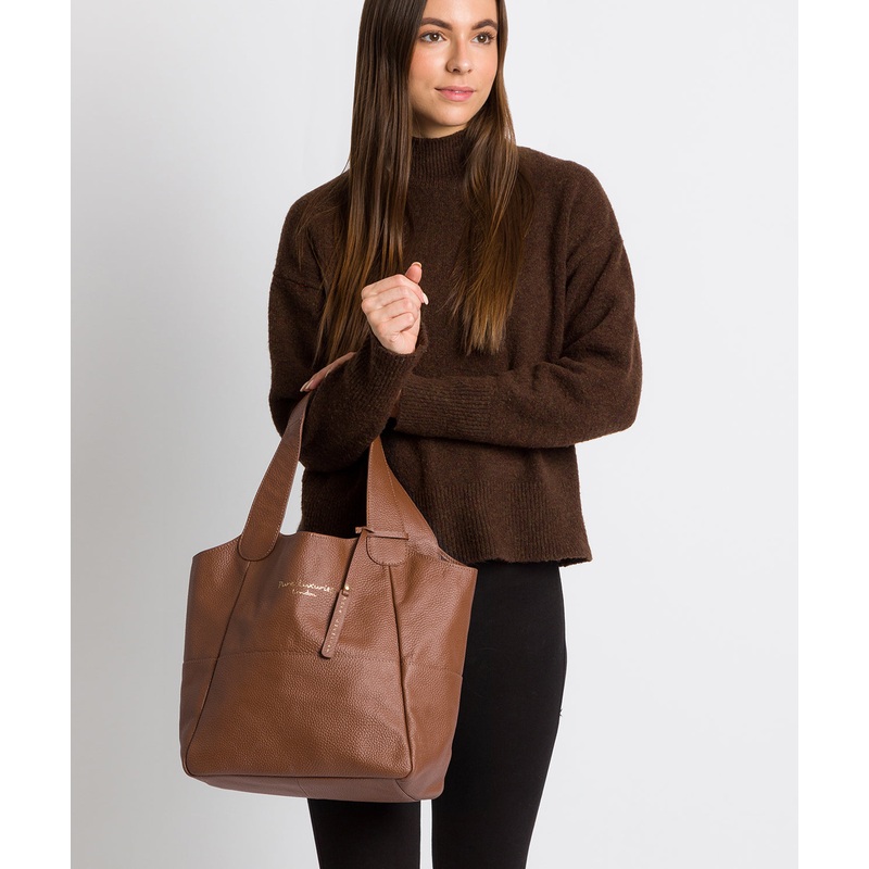 'Freer' Tan Leather Tote Bag