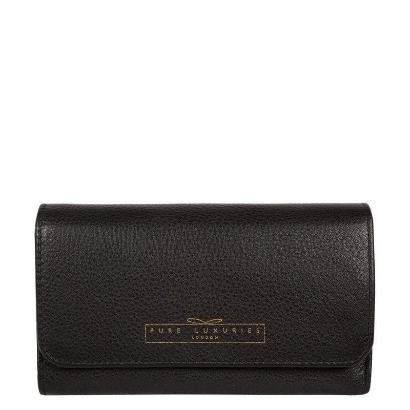 'Freesia' Black Leather RFID Purse