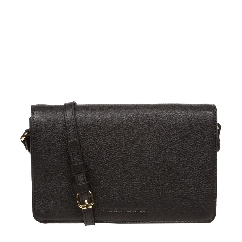 'Gwen' Black Nappa Leather Cross Body Bag