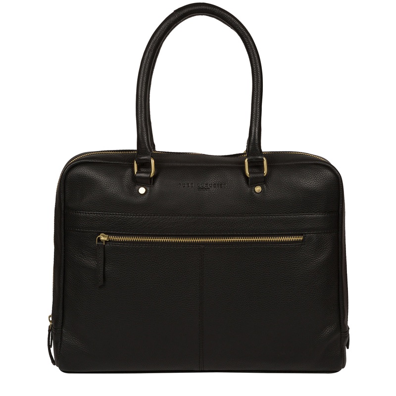 'Harmonia' Black Leather Workbag