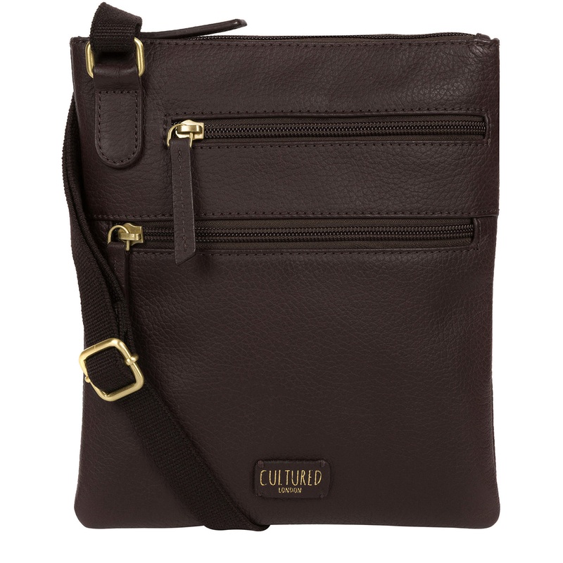 'Heloise' Dark Chocolate Leather Small Cross Body Bag