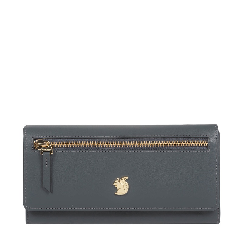 'Honey' Smoky Blue Leather Bi-Fold Purse
