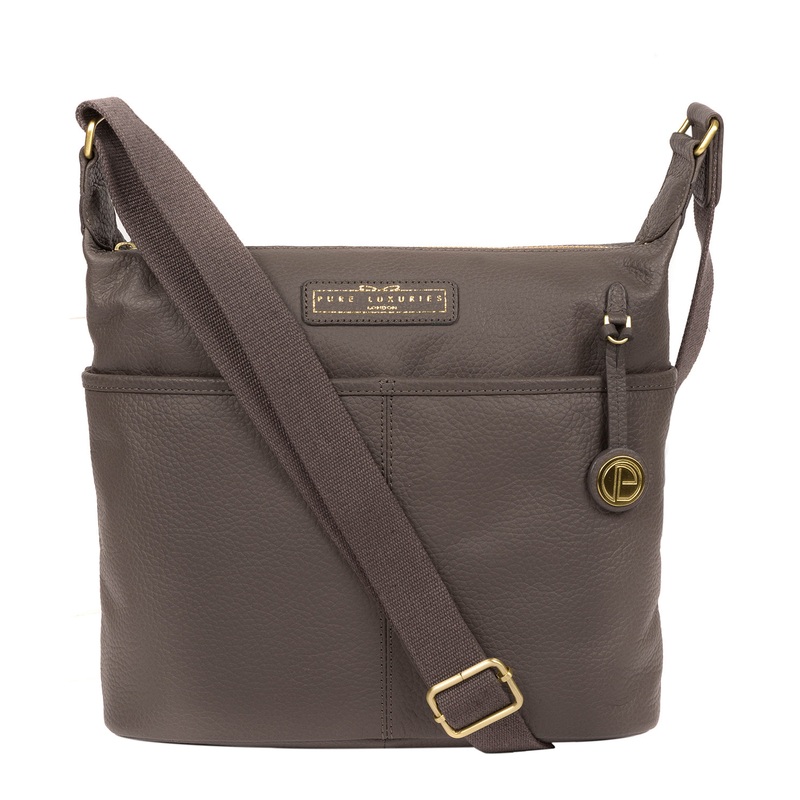 'Hove' Grey Leather Shoulder Bag