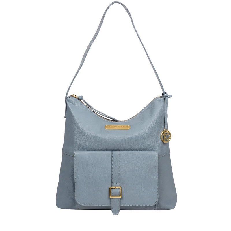 'Imogen' Blue Cloud Leather Shoulder Bag