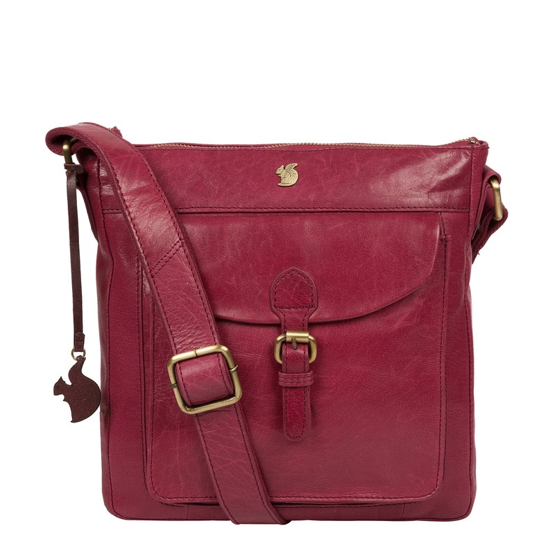 'Josephine' Orchid Leather Shoulder Bag