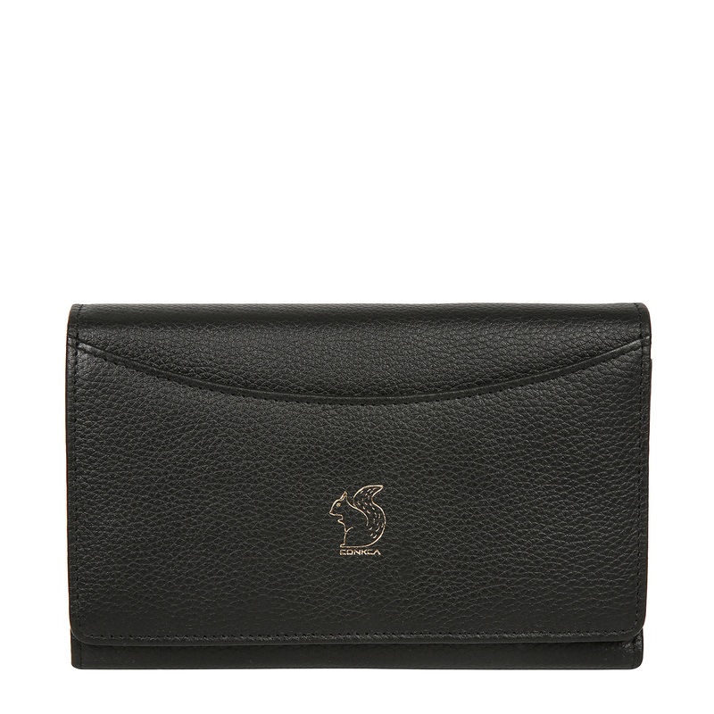 'Kali' Black Leather Purse