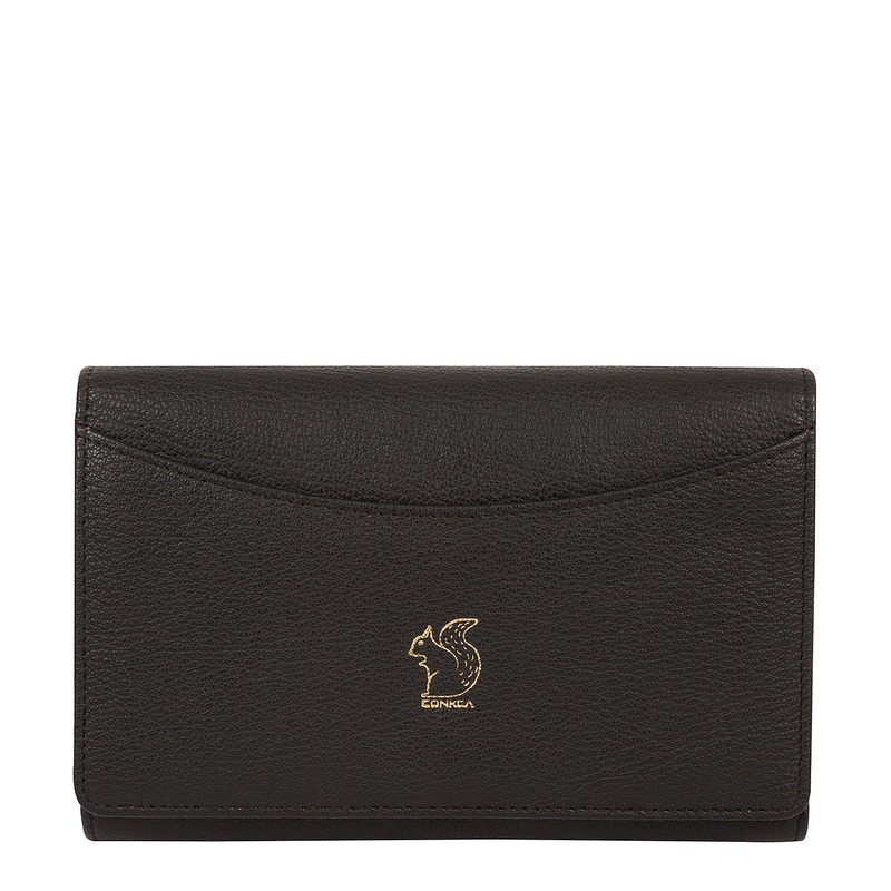 'Kali' Pebble Black Leather Purse