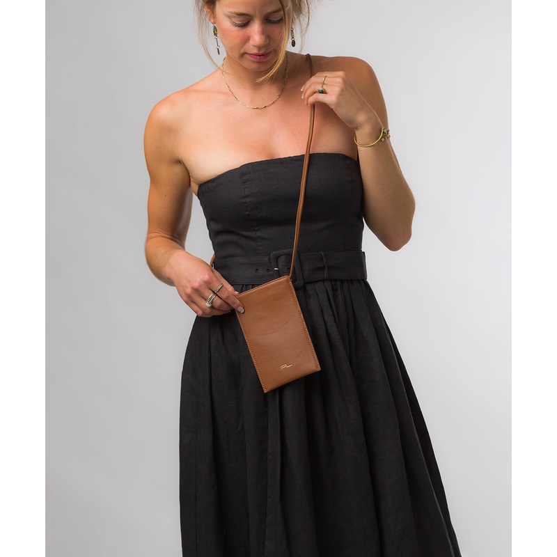 'Lana' Oak Nappa Leather Cross Body Phone Bag