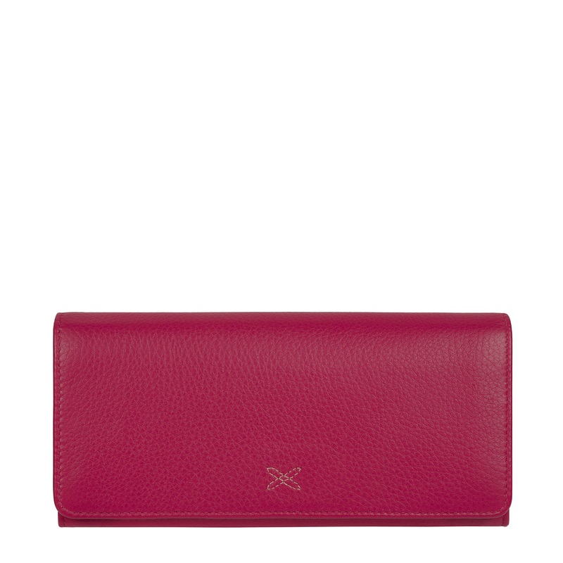 'Lana' Pink Handmade Leather RFID Purse