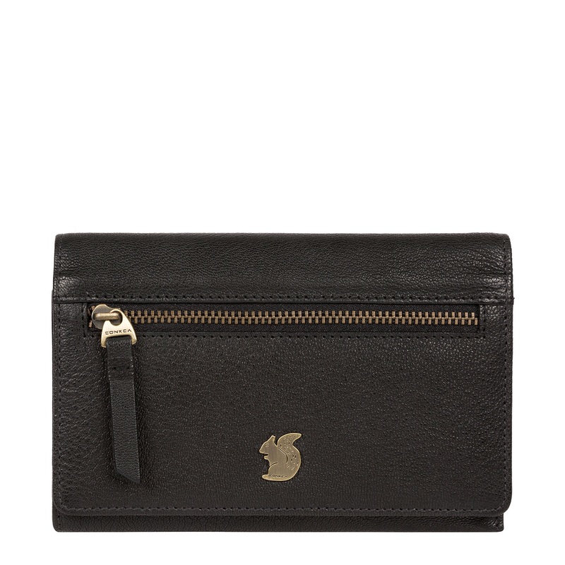 'Ling' Black Leather Purse