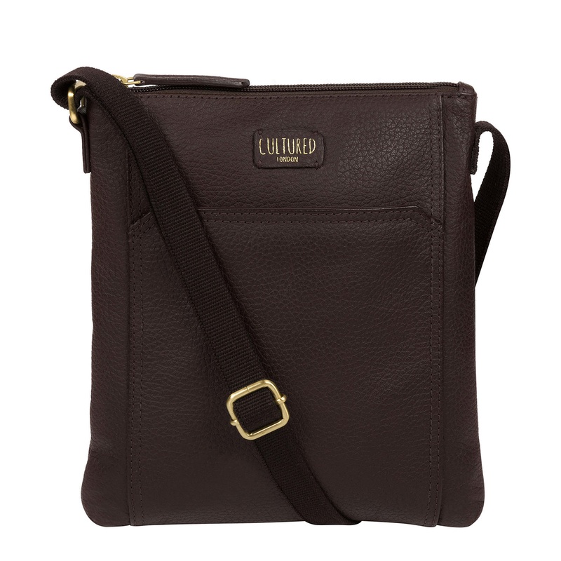 'Lucie' Dark Chocolate Leather Small Cross Body Bag