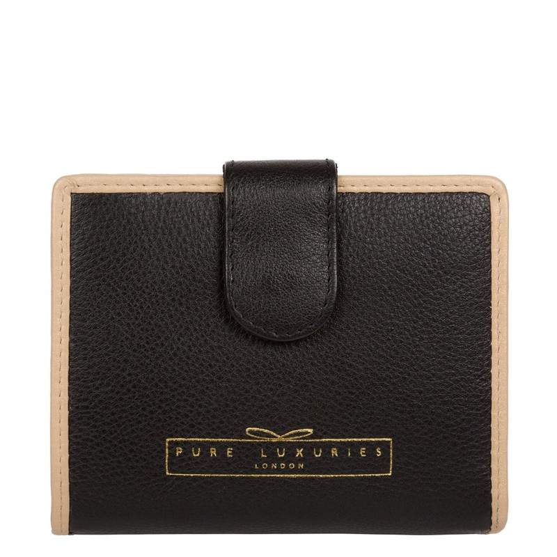 'Maple' Black Champagne Leather RFID Purse