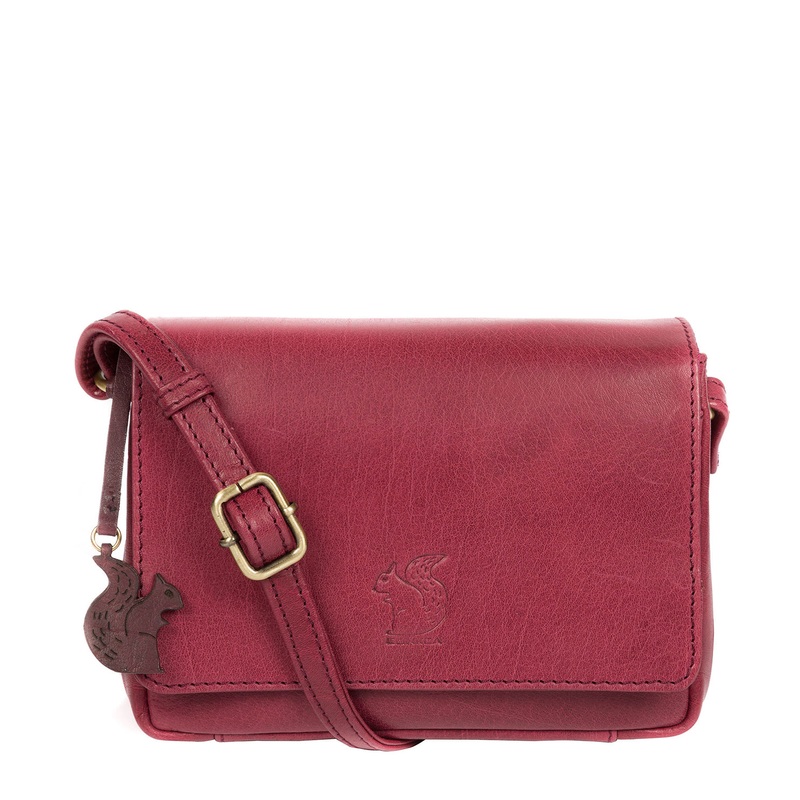 'Marta' Orchid Leather Cross Body Bag