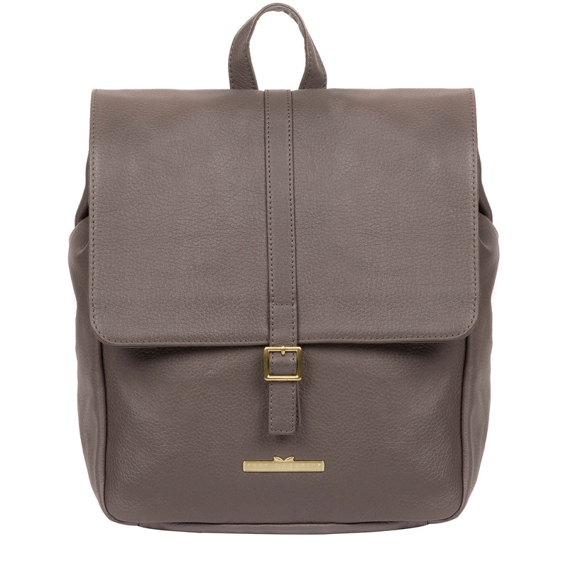 'Maryam' Grey Leather Backpack