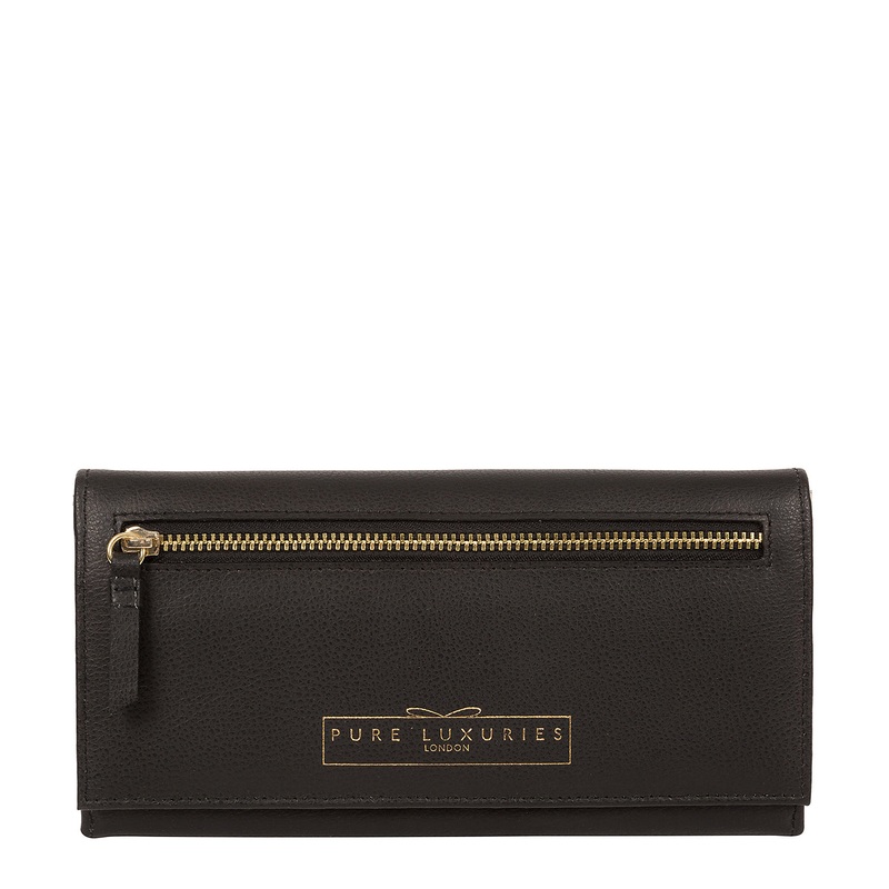 'Monika' Jet Black Leather Purse