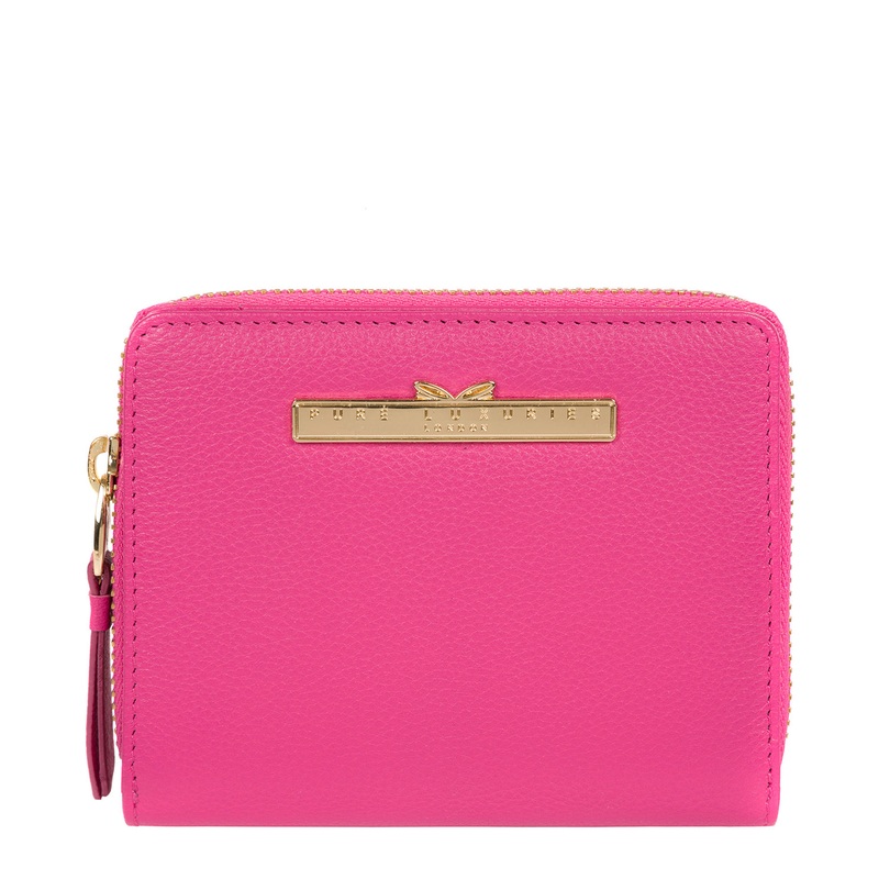 'Piper' Fuchsia Leather Bi-Fold Purse