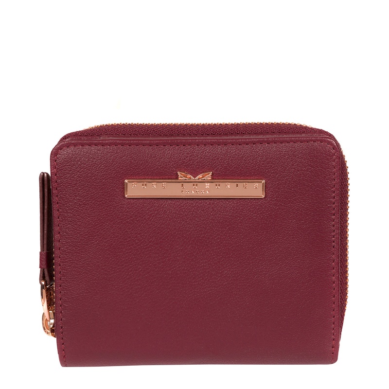 'Piper' Pomegranate Leather Purse