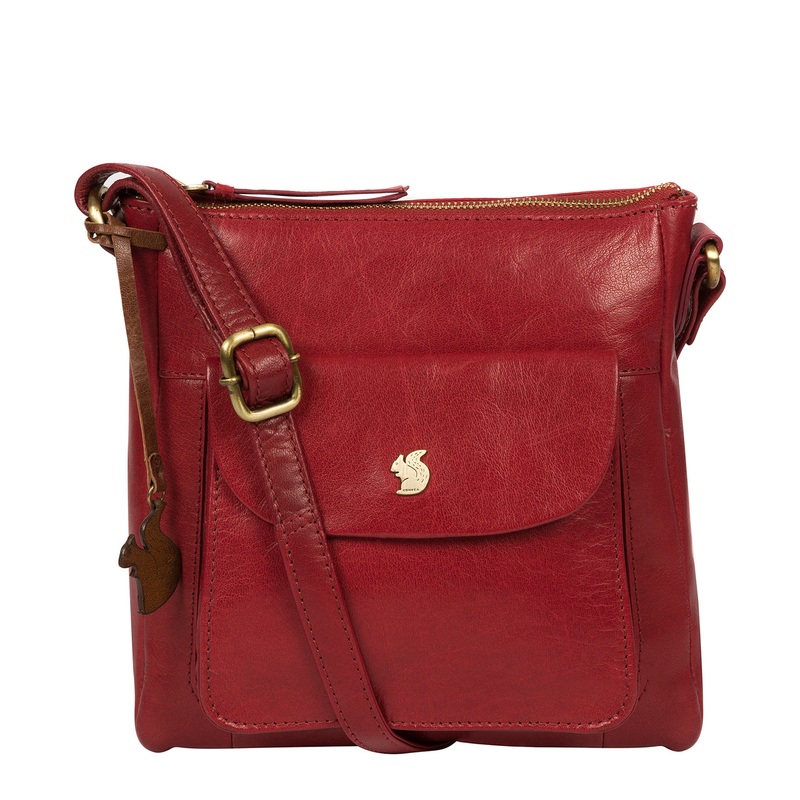 'Shona' Chilli Pepper Leather Cross Body Bag