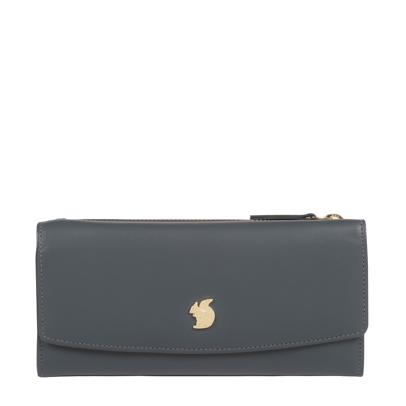 'Sugar' Smoky Blue Leather Tri-Fold Purse