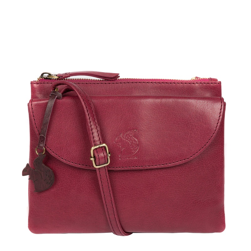 'Tillie' Orchid Leather Cross Body Bag