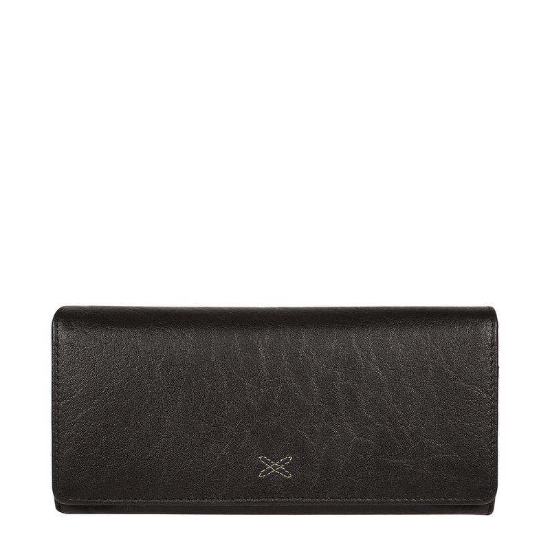 'Vivian' Black Leather Bi-Fold Purse