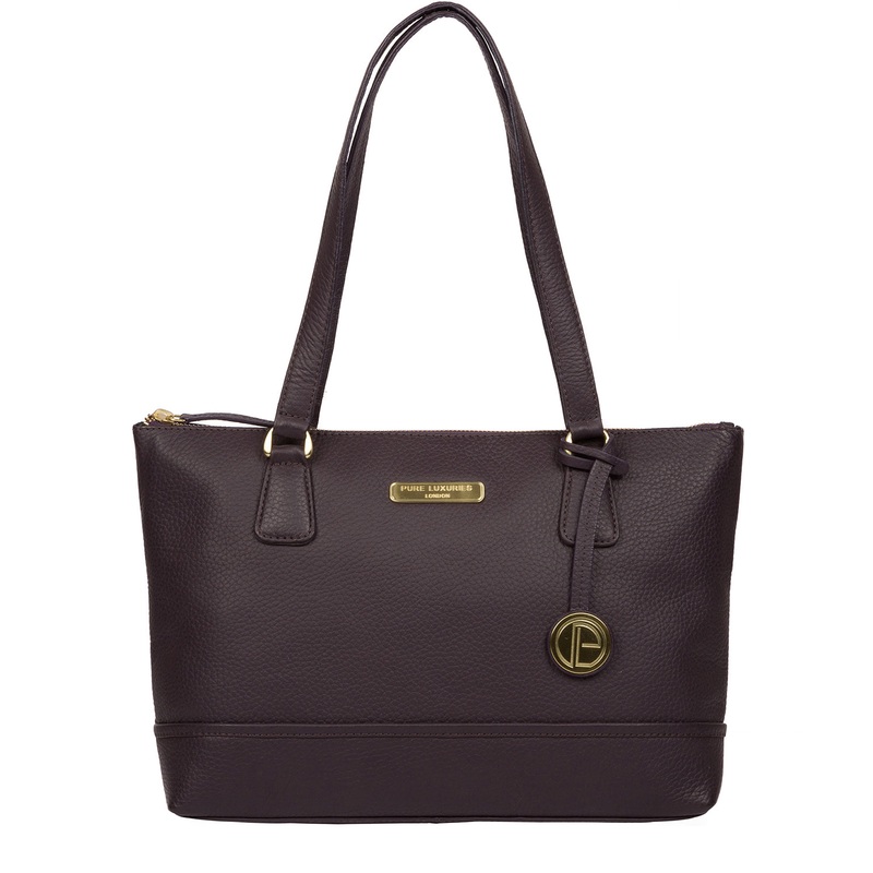 'Wimbourne' Plum Leather Tote Bag